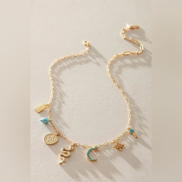 Free People Jewelry - NWOT- Free People Only For Me 14k Gold Plated Charm Necklace